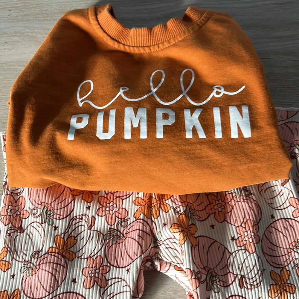 Hello pumpkin sweater and bell bottoms